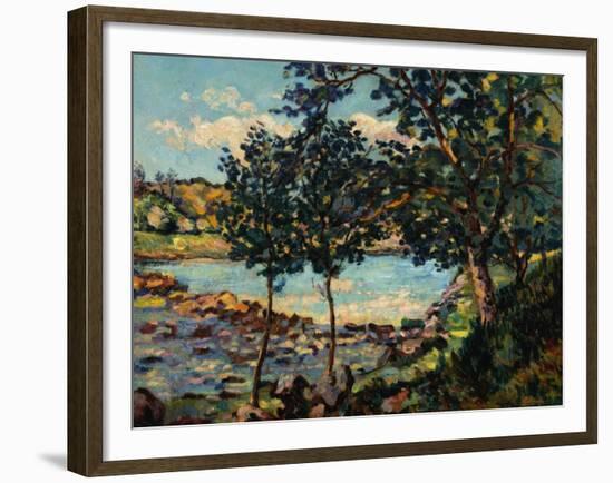 River Landscape by Jean-Baptiste-Armand Guillaumin-Geoffrey Clements-Framed Giclee Print