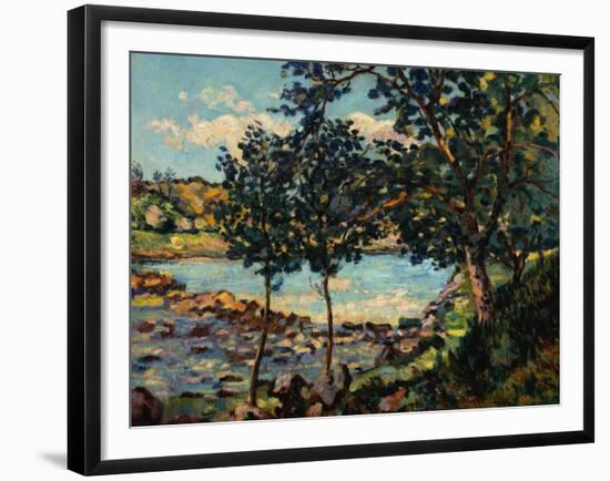 River Landscape by Jean-Baptiste-Armand Guillaumin-Geoffrey Clements-Framed Giclee Print