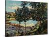 River Landscape by Jean-Baptiste-Armand Guillaumin-Geoffrey Clements-Stretched Canvas