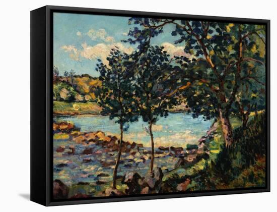 River Landscape by Jean-Baptiste-Armand Guillaumin-Geoffrey Clements-Framed Stretched Canvas