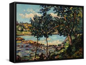 River Landscape by Jean-Baptiste-Armand Guillaumin-Geoffrey Clements-Framed Stretched Canvas