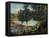 River Landscape by Jean-Baptiste-Armand Guillaumin-Geoffrey Clements-Framed Stretched Canvas