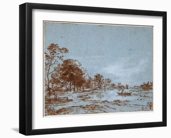 River Landscape by Moonlight, C. 1650-1660-Aert van der Neer-Framed Giclee Print