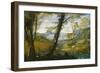 River Landscape, C.1590 (Oil on Canvas)-Annibale Carracci-Framed Giclee Print