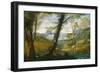 River Landscape, C.1590 (Oil on Canvas)-Annibale Carracci-Framed Giclee Print