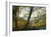 River Landscape, C.1590 (Oil on Canvas)-Annibale Carracci-Framed Giclee Print