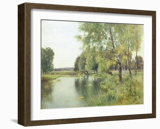 River Landscape in Summer-Ernest Parton-Framed Giclee Print