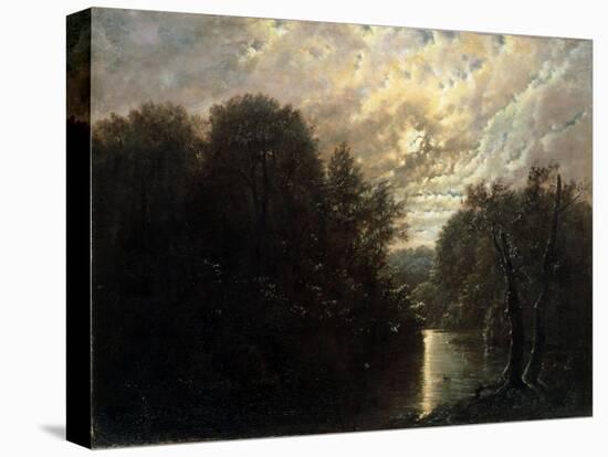 River Landscape in the Rosental Near Leipzig-Karl Gustav Carus-Stretched Canvas