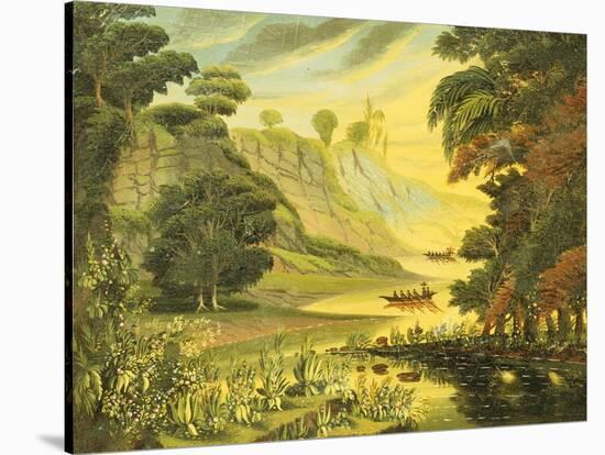 River Landscape. Mid 19th Century-Thomas Chambers-Stretched Canvas