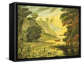 River Landscape. Mid 19th Century-Thomas Chambers-Framed Stretched Canvas