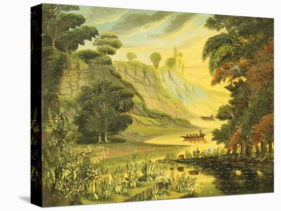 River Landscape. Mid 19th Century-Thomas Chambers-Stretched Canvas