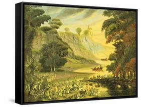 River Landscape. Mid 19th Century-Thomas Chambers-Framed Stretched Canvas