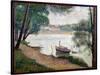 River Landscape with a Boat-Georges Seurat-Stretched Canvas