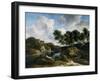 River Landscape with a Castle on a High Cliff, 1670s-Jacob Isaaksz. Or Isaacksz. Van Ruisdael-Framed Premium Giclee Print