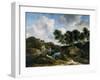 River Landscape with a Castle on a High Cliff, 1670s-Jacob Isaaksz. Or Isaacksz. Van Ruisdael-Framed Premium Giclee Print