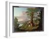 River Landscape with a Nymph Plucking a Branch from a Bleeding Tree-Andrea Locatelli-Framed Giclee Print