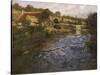 River Landscape with a Washerwoman-Fritz Thaulow-Stretched Canvas
