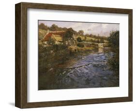 River Landscape with a Washerwoman-Fritz Thaulow-Framed Giclee Print