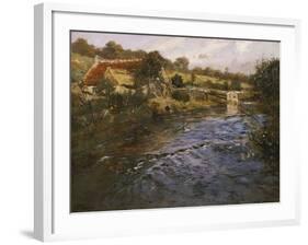 River Landscape with a Washerwoman-Fritz Thaulow-Framed Giclee Print