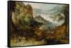 River Landscape with Boar Hunt-Joos de Momper II-Framed Stretched Canvas