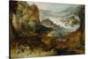 River Landscape with Boar Hunt-Joos de Momper II-Stretched Canvas