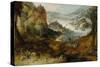 River Landscape with Boar Hunt-Joos de Momper II-Stretched Canvas