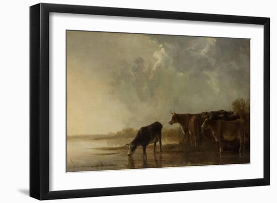 River Landscape with Cows-Aelbert Cuyp-Framed Art Print
