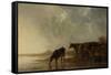 River Landscape with Cows-Aelbert Cuyp-Framed Stretched Canvas