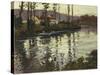 River Landscape with Ducks-Fritz Thaulow-Stretched Canvas