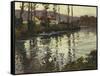 River Landscape with Ducks-Fritz Thaulow-Framed Stretched Canvas