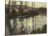 River Landscape with Ducks-Fritz Thaulow-Stretched Canvas