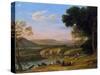 River Landscape with Goatherd-Claude Lorraine-Stretched Canvas