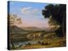 River Landscape with Goatherd-Claude Lorraine-Stretched Canvas