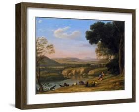 River Landscape with Goatherd-Claude Lorraine-Framed Giclee Print