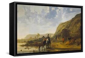 River Landscape with Riders, 1655-Aelbert Cuyp-Framed Stretched Canvas