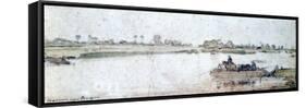 River Landscape with Rope Ferry, Early 17th Century-Hendrick Avercamp-Framed Stretched Canvas