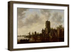 River Landscape with the Pellecussen Gate Near Utrecht, 1648-Jan Van Goyen-Framed Giclee Print