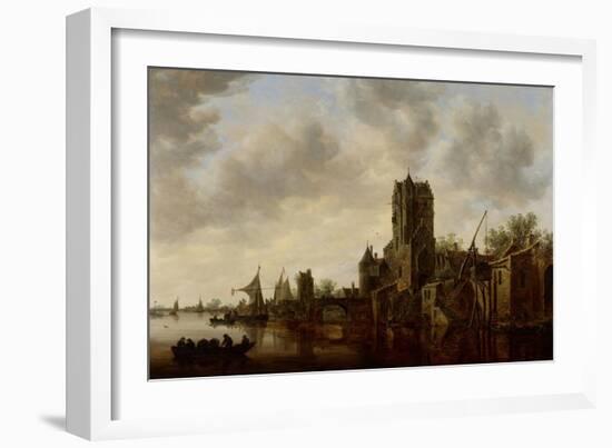 River Landscape with the Pellecussen Gate Near Utrecht, 1648-Jan Van Goyen-Framed Giclee Print