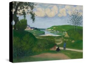River Landscape with Two Figures, 1918-Felix Vallotton-Stretched Canvas