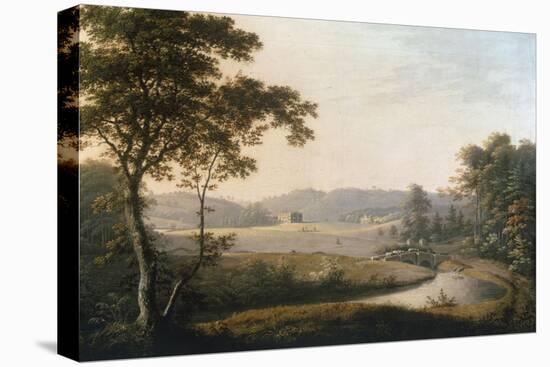 River Landscape with View of Hayton Hall, Yorkshire-George Cuitt-Stretched Canvas