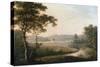 River Landscape with View of Hayton Hall, Yorkshire-George Cuitt-Stretched Canvas