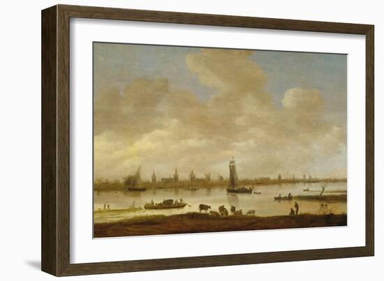 River Landscape with View of Vianen-Jan Van Goyen-Framed Art Print