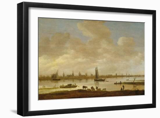 River Landscape with View of Vianen-Jan Van Goyen-Framed Art Print