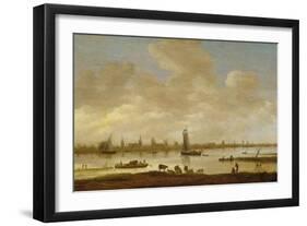 River Landscape with View of Vianen-Jan Van Goyen-Framed Art Print