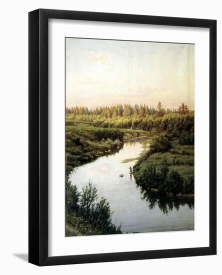 River Landscape-Pavel Alexandrovich Briullov-Framed Giclee Print