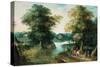 River Landscape-Jan Brueghel the Elder-Stretched Canvas