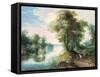 River Landscape-Jan Brueghel the Elder-Framed Stretched Canvas