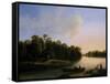River Landscape-Otto Wagner-Framed Stretched Canvas