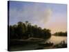 River Landscape-Otto Wagner-Stretched Canvas