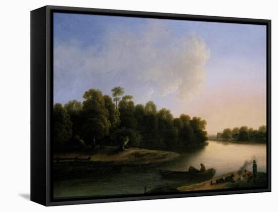 River Landscape-Otto Wagner-Framed Stretched Canvas